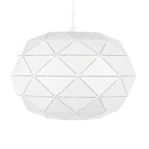 Lampa wisząca metalowa biała REWA