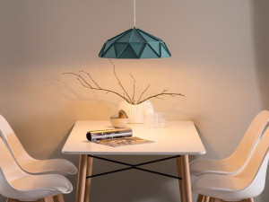 Lampa wisząca metalowa turkusowa SENIA