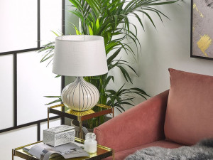 Lampa stołowa ceramiczna beżowa WIEN