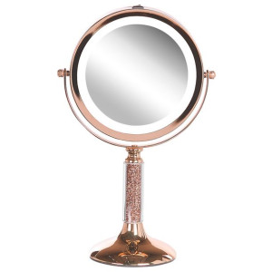 Lusterko kosmetyczne LED ø 18 cm różowe złoto BAIX