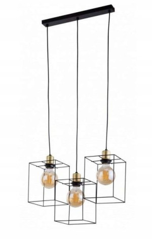 Lampa sufitowa CAYO Czarna Loft Druciana Vintage