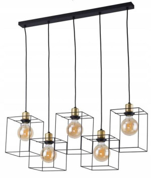 Lampa sufitowa wisząca CAYO Czarna Loft Druciana