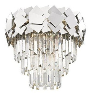 Lampa wisząca QUASAR kryształ 6x40W srebrna 42cm