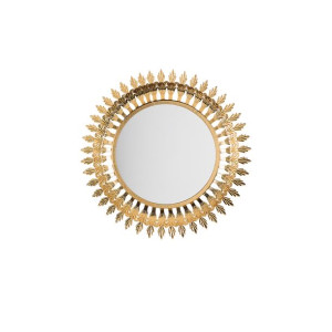 Metalowe lustro ścienne słońce ø 60 cm złote VOREY