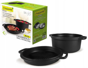 Garnek + Patelnia Grillowa Maestro 2w1 Aluminium