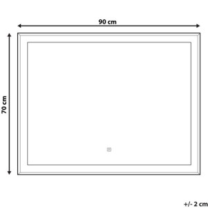 Lustro ścienne LED 90 x 70 cm srebrne ARGENS