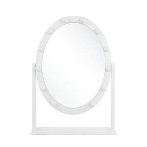 Metalowe lustro stojące LED 50 x 60 cm białe ROSTR