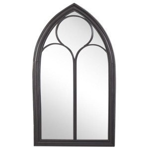 Metalowe lustro ścienne okno 62 x 113 cm czarne TR