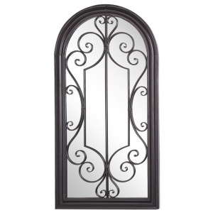 Metalowe lustro ścienne okno 50 x 98 cm czarne CAM