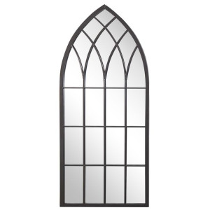 Metalowe lustro ścienne okno 50 x 115 cm czarne CA
