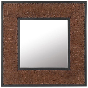 Drewniane lustro ścienne 60 x 60 cm ciemne BOISE