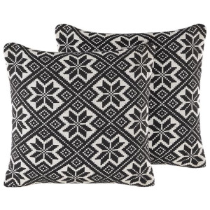 2 poduszki dekoracyjne w geometryczny wzór 45 x 45