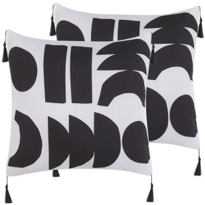 2 poduszki dekoracyjne w geometryczny wzór 45 x 45