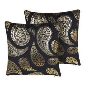 2 welurowe poduszki dekoracyjne wzór paisley 45 x