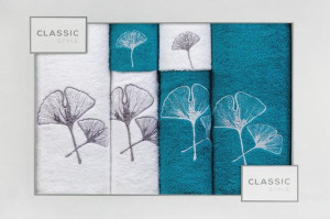 Ręcznik Biloba 2 Szt.30x50 Cm, 2 Szt.50x90 Cm, 2 Szt. 70x140 Cm Biały