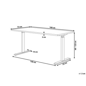 Biurko regulowane elektrycznie 160 x 72 cm czarno-