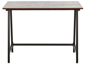Biurko 100 x 50 cm ciemne drewno z czarnym VILSECK
