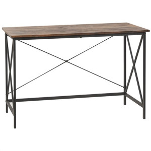 Biurko 115 x 60 cm ciemne drewno z czarnym FUTON