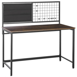 Biurko 118 x 60 cm ciemne drewno z czarnym VINCE
