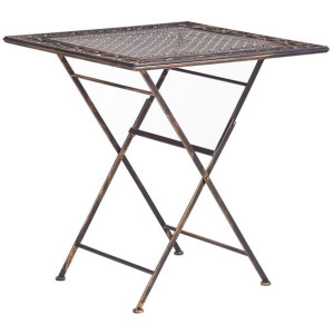 Stolik ogrodowy metalowy 70 x 70 cm czarny BORMIO