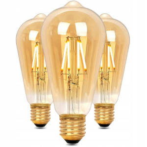 Zestaw 3 Żarówek Edison Vintage LED E27 Alampia
