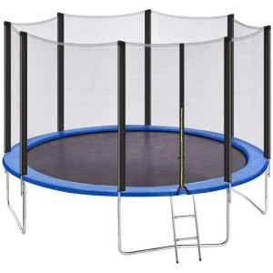 Trampolina ogrodowa z siatką ⌀ 366 cm niebieska RI