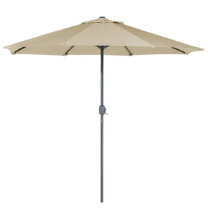 Parasol ogrodowy LED ⌀ 266 cm beżowoszary RAPALLO