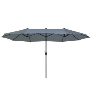 Parasol ogrodowy 270 x 460 cm szary SIBILLA