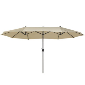 Duży parasol ogrodowy 270 x 460 cm beżowoszary SIB