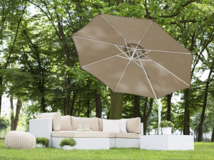 Parasol ogrodowy ⌀ 300 cm beżowo-biały SAVONA