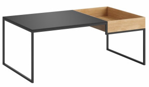 Dębowy stolik kawowy, ława w stylu loft do salonu