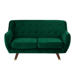 Sofa 2-osobowa welurowa zielona BODO