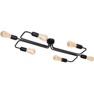 Industrialna lampa sufitowa Rolf 923K2 Aldex metalowa sticks czarna nad łóż