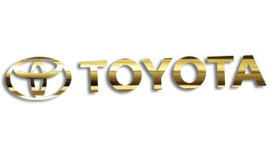 Wycinana naklejka TOYOTA #2 złoty chrom