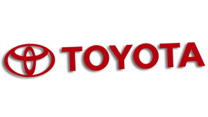Wycinana naklejka TOYOTA #2 czerwona