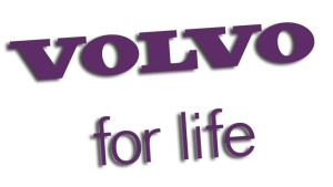 Wycinana naklejka VOLVO FOR LIFE fioletowa