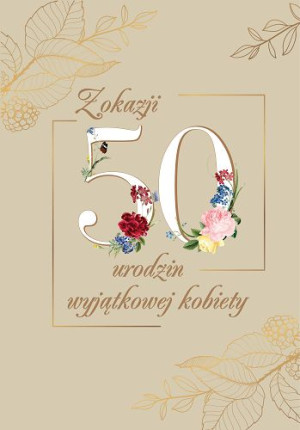 Kartka na 50 urodziny z życzeniami dla kobiety VT22