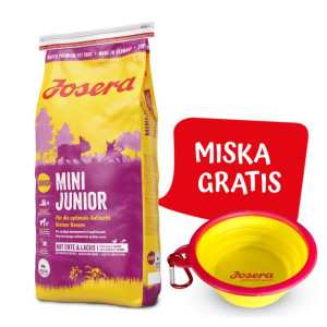 Josera Mini Junior Kaczka Łosoś Szczenięta Małe Rasy 15 kg + Miska Turystyc