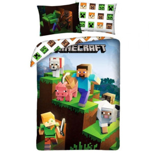 Komplet Pościeli bawełna 140x200+1p70x90 Minecraft creativ