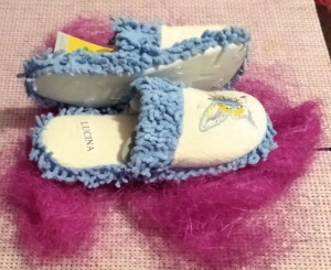 Kapcie WELUROWE damskie MOTYLEK r.38 NIEBIESKIE