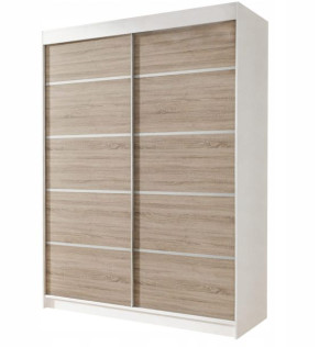 Szafa 200 Cm Bez Luster Sonoma + Biała