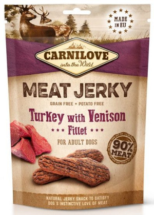 Carnilove Dog Jerky Turkey & Venison Fillet - indyk i filet z dziczyzny 100