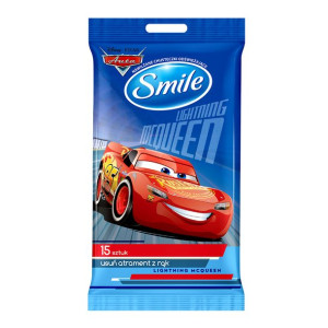 DISNEY AUTA chusteczki nawilżane usuwają atrament 15szt SMILE