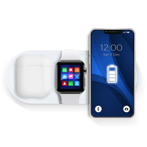 Ładowarka indukcyjna Qi LED 3w1 15W KT-IW biały