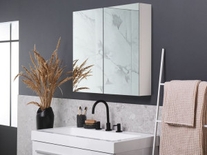 Szafka łazienkowa wisząca z lustrem 80 x 70 cm NAV