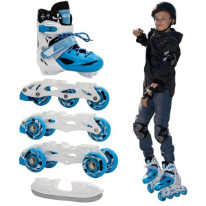 Łyżworolki - 3 Skate - Łyżwy - Wrotki  4W1 Enero 26-29 Niebieskie