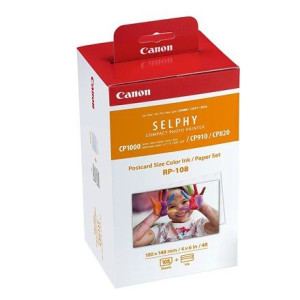 Canon Color Ink/paper Set For Selphy Cp1300 Printer Rp-108