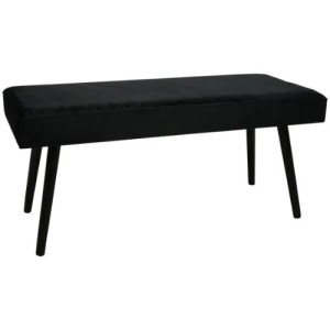 Aksamitna ławka na buty 101 x 43 x 45 cm czarna