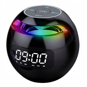 Głośnik bezprzewodowy bluetooth budzik LED radio fm  alarm
