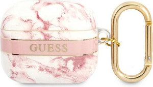 Etui Guess GUA3HCHMAP Apple AirPods 3 różowy/pink Marble Strap Collection